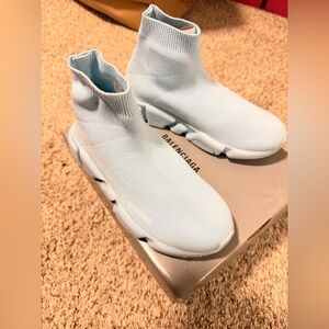 Balenciaga Kids Sky Blue Sock Sneakers